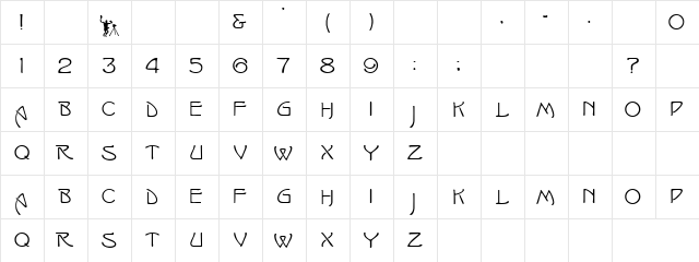Back Blr Regular  glyph index