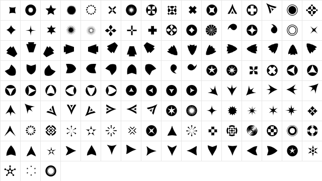 Altemus BordersOne  glyph index