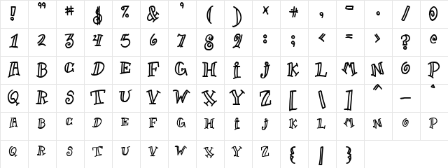 Double Dose Regular  glyph index