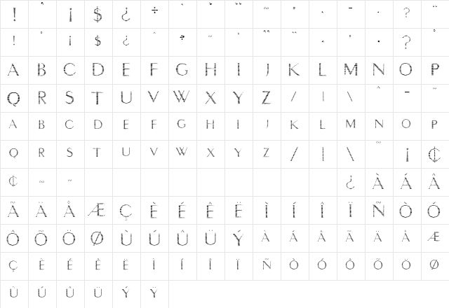 intimacy deux Regular  glyph index