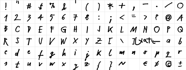 NekoKoNeko Regular  glyph index