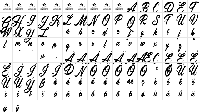 Placid Pool Personal Use Regular  glyph index