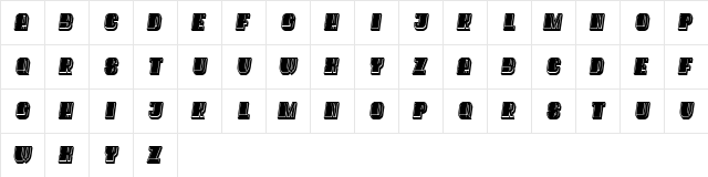 Oysters Italic  glyph index