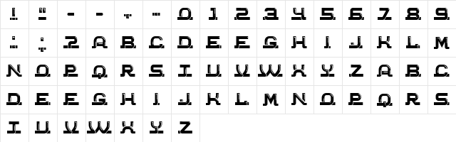 Connected Regular  glyph index