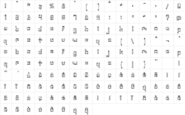 Rollover Outline  glyph index