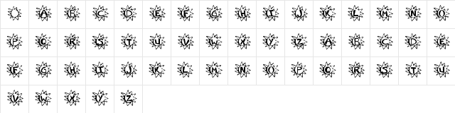 Krissun Regular  glyph index