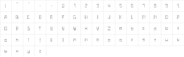 Orbit_01 Regular  glyph index