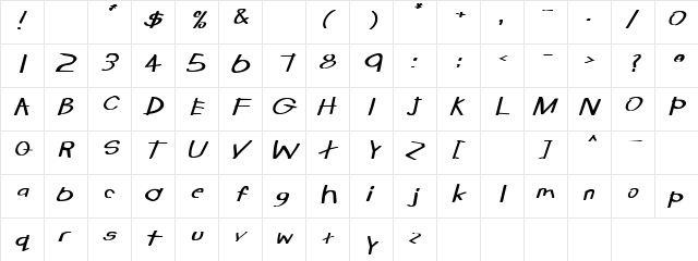 Zenon Regular  glyph index