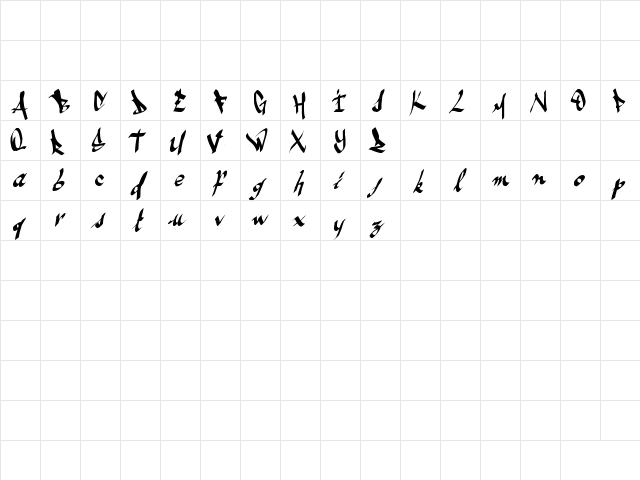 ameze'sfont Regular  glyph index