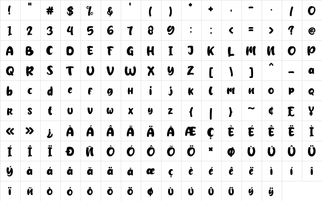 Schofield Regular  glyph index
