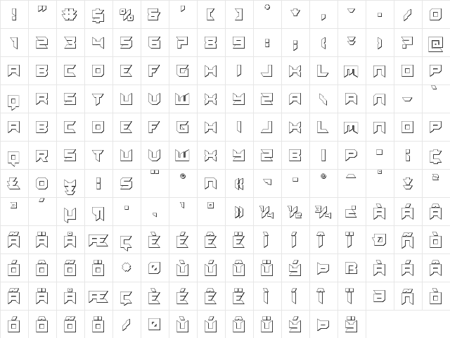 Dagger Dancer 3D Regular  glyph index