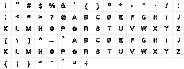 Target Regular  glyph index