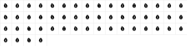 Easter Time Dark Regular  glyph index