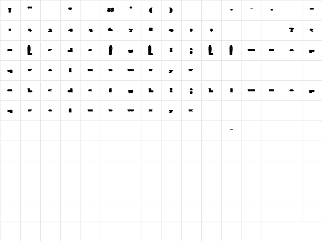 Gypsy 5 Bold  glyph index