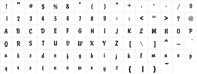 Oviatt Regular  glyph index