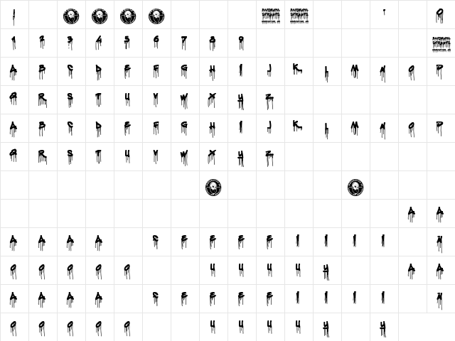 Barcelona Streets Regular  glyph index