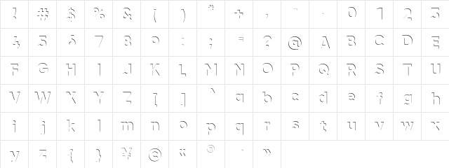 airment Regular  glyph index