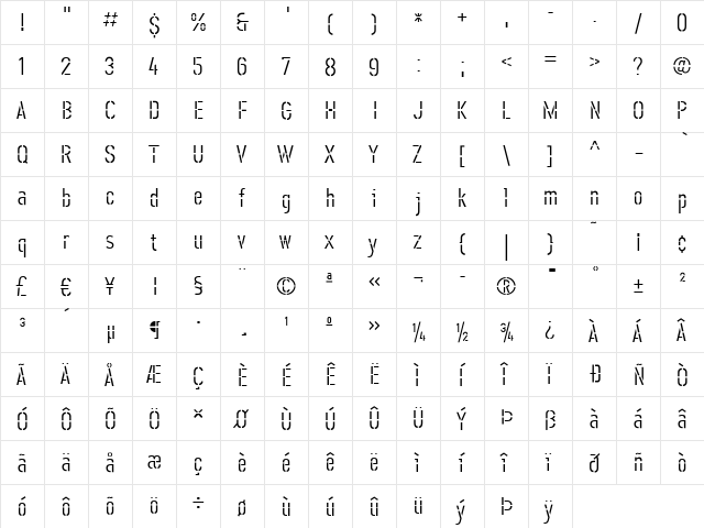 Offline-Light Light  glyph index