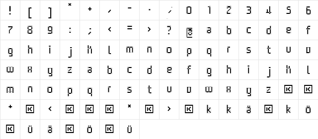 ArchiTypoPure Regular  glyph index