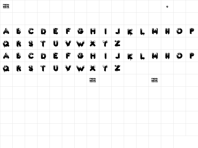 Fresh Nieve Regular  glyph index