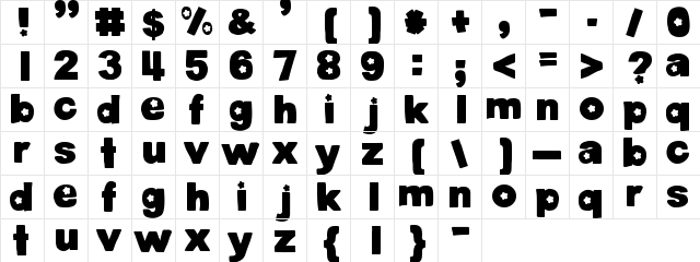 DJB Cutouts-Flowers Bold  glyph index