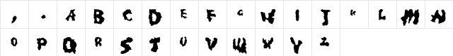 Kilin Regular  glyph index
