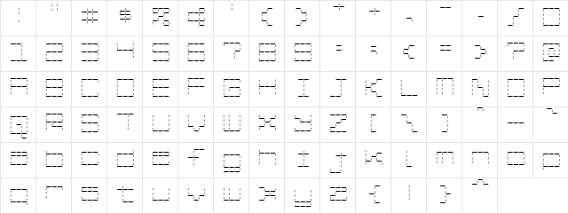 Stash of Dashes Regular  glyph index