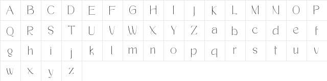 Bangfel Regular  glyph index