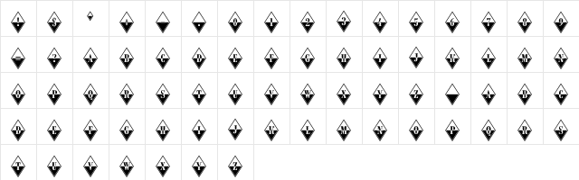 a_RombyB&W Regular  glyph index