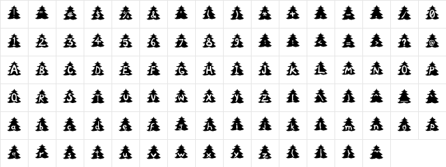 Christmas Tree Regular  glyph index