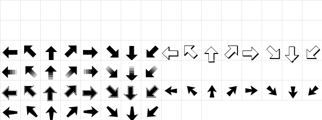 PizzaDude Pointers Regular  glyph index