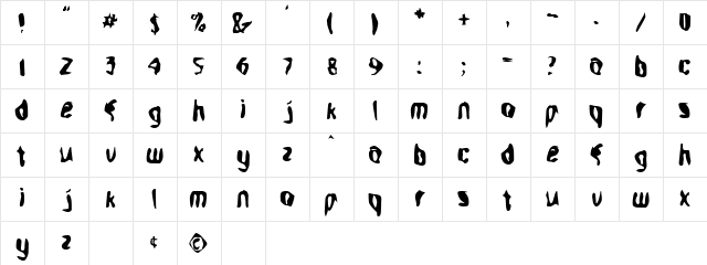Aleph Regular  glyph index