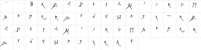 New Regular  glyph index