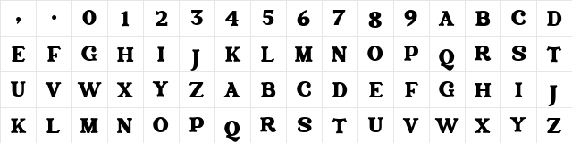 Acherone Regular  glyph index