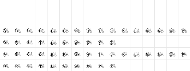 Bunny Shoes Regular  glyph index