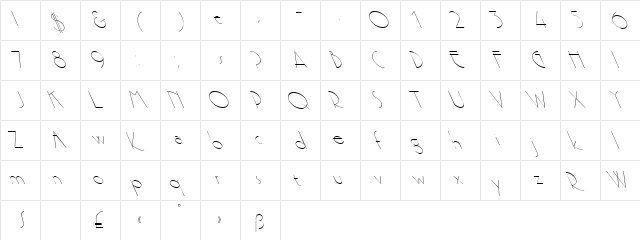 Premi Leftified Regular  glyph index