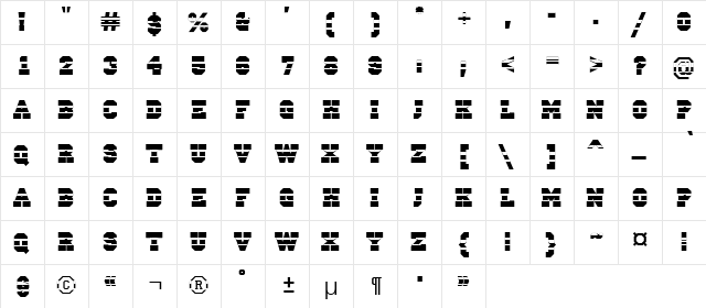 a_CampusStrip Regular  glyph index