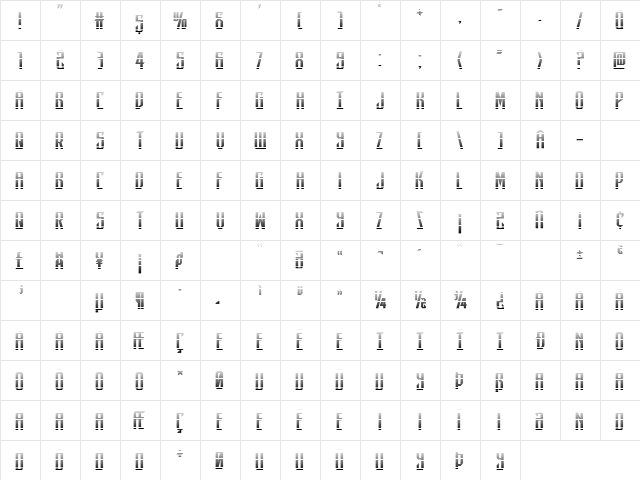 Dark Dominion Gradient Regular  glyph index