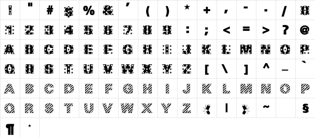 Made In The USA Normal  glyph index