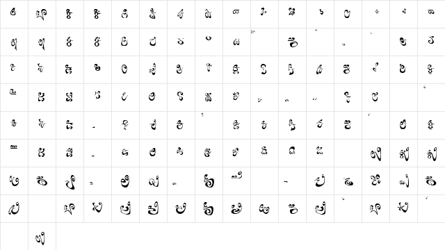Reverse Tsolyani Normal  glyph index