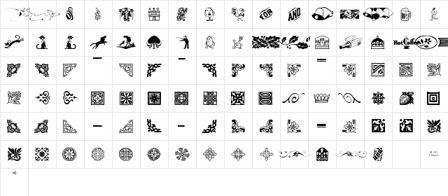 GriffinDingbats1 Normal  glyph index