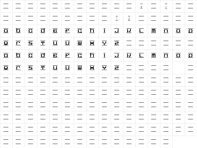 dopdip Regular  glyph index