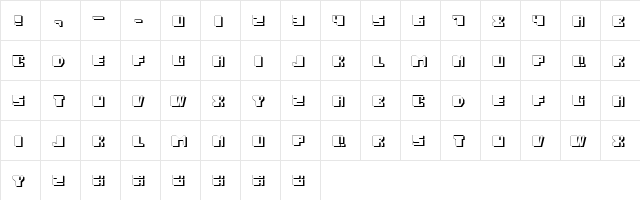 Salmiak Shadow Regular  glyph index