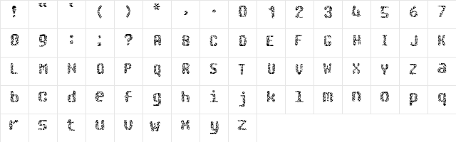 CHRISTMAS Regular  glyph index
