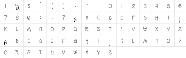 IsadoraHC Regular  glyph index