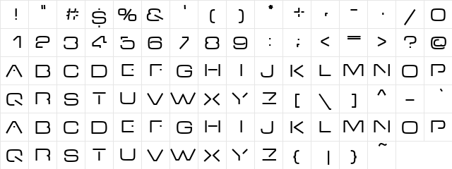 Bron Regular  glyph index