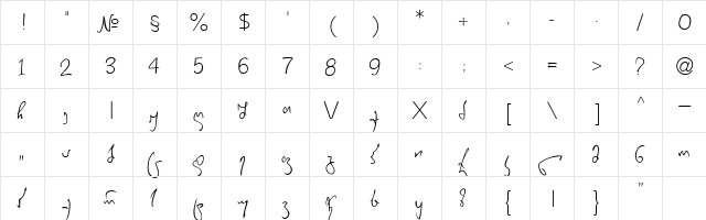 Elguja Regular  glyph index