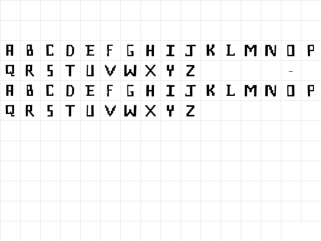 Lego Maniac Regular  glyph index