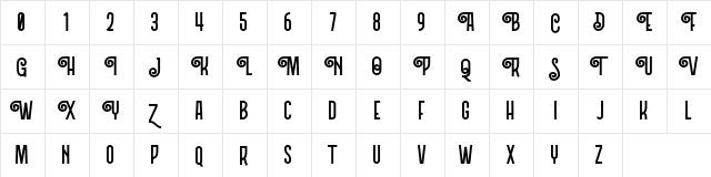 Northern Demo Version Regular  glyph index