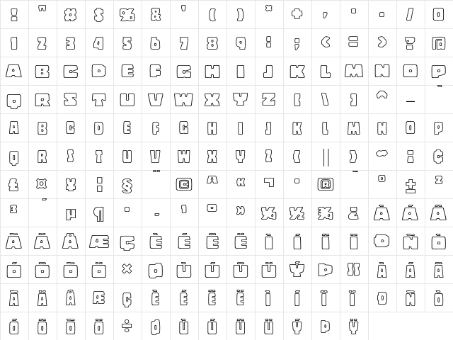 Copal Outline  glyph index